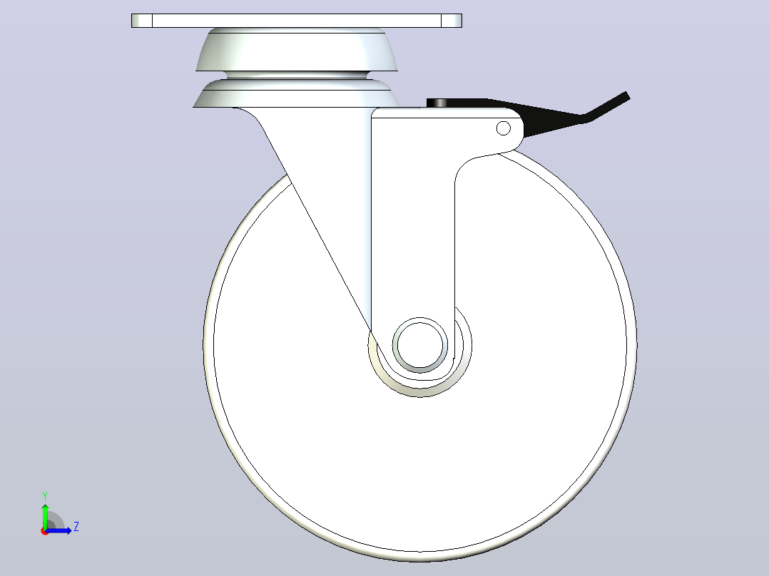 脚轮CKR02-D125-PB左视图