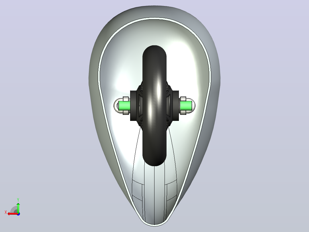 飞行器后轮后视图