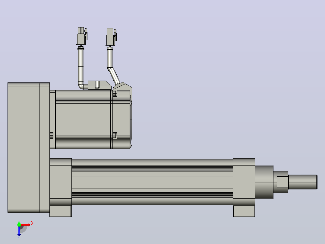 RKD50-100-P-LB-75-B3折返电动缸俯视图