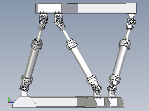 并联机器人octahedral-hexapod-mechanism-parallel-robot INV STP IGS STL左视缩略图