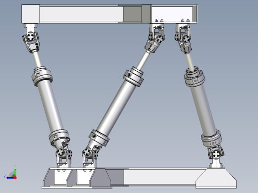 并联机器人octahedral-hexapod-mechanism-parallel-robot INV STP IGS STL右视缩略图