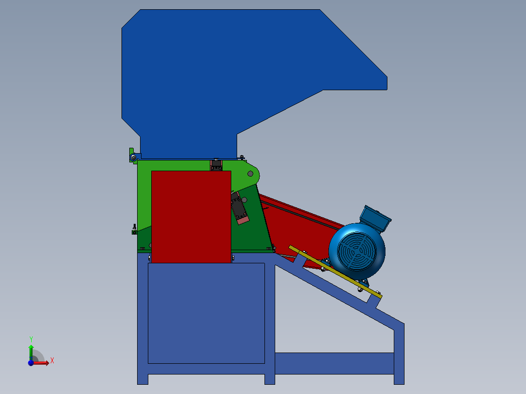 塑料粉碎机回收机设备前视图