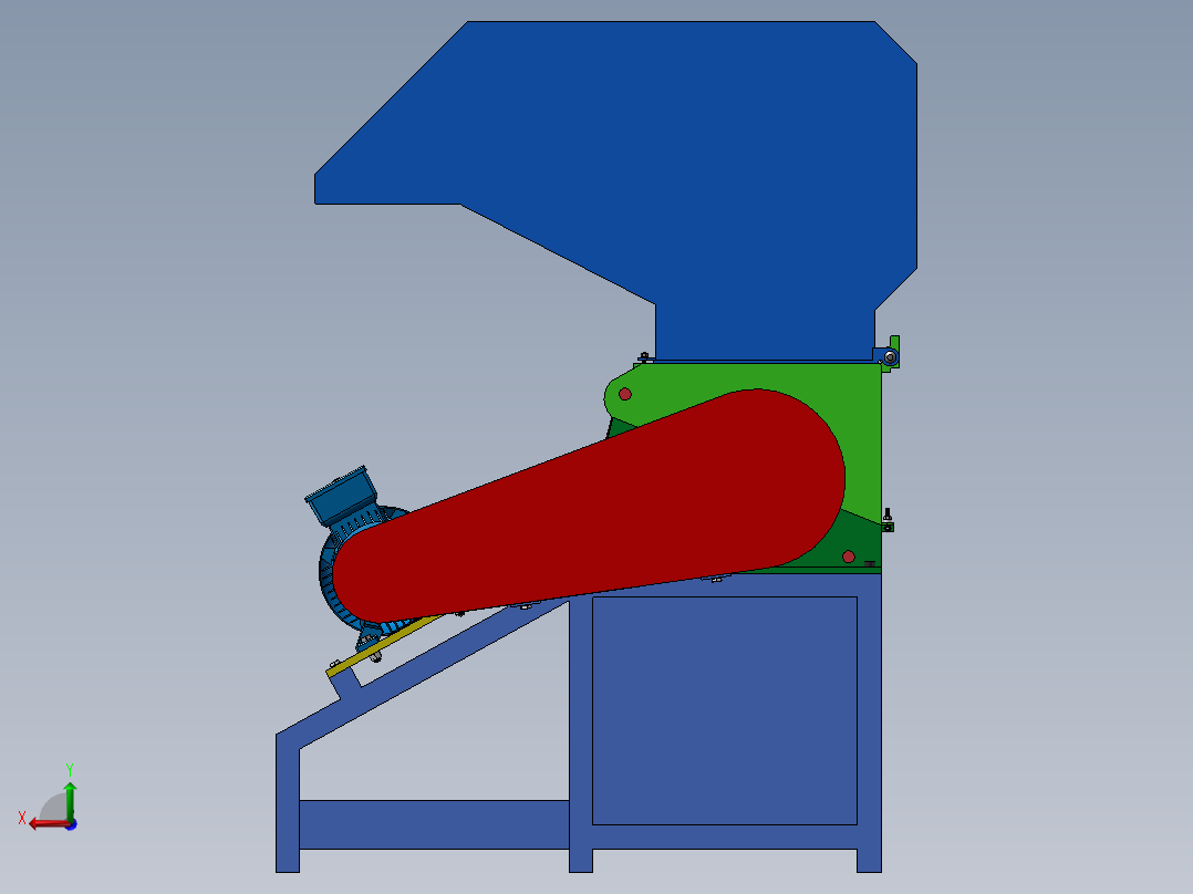 塑料粉碎机回收机设备后视图