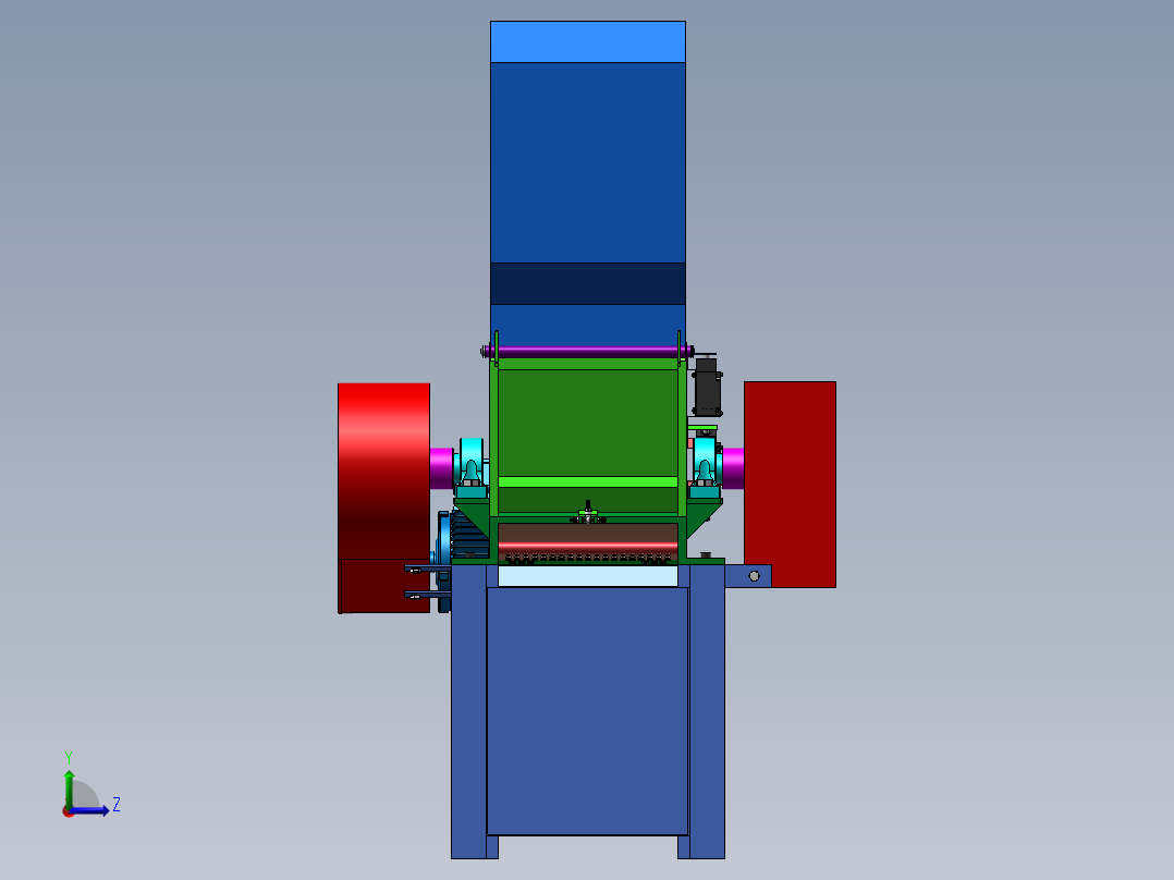 塑料粉碎机回收机设备左视图