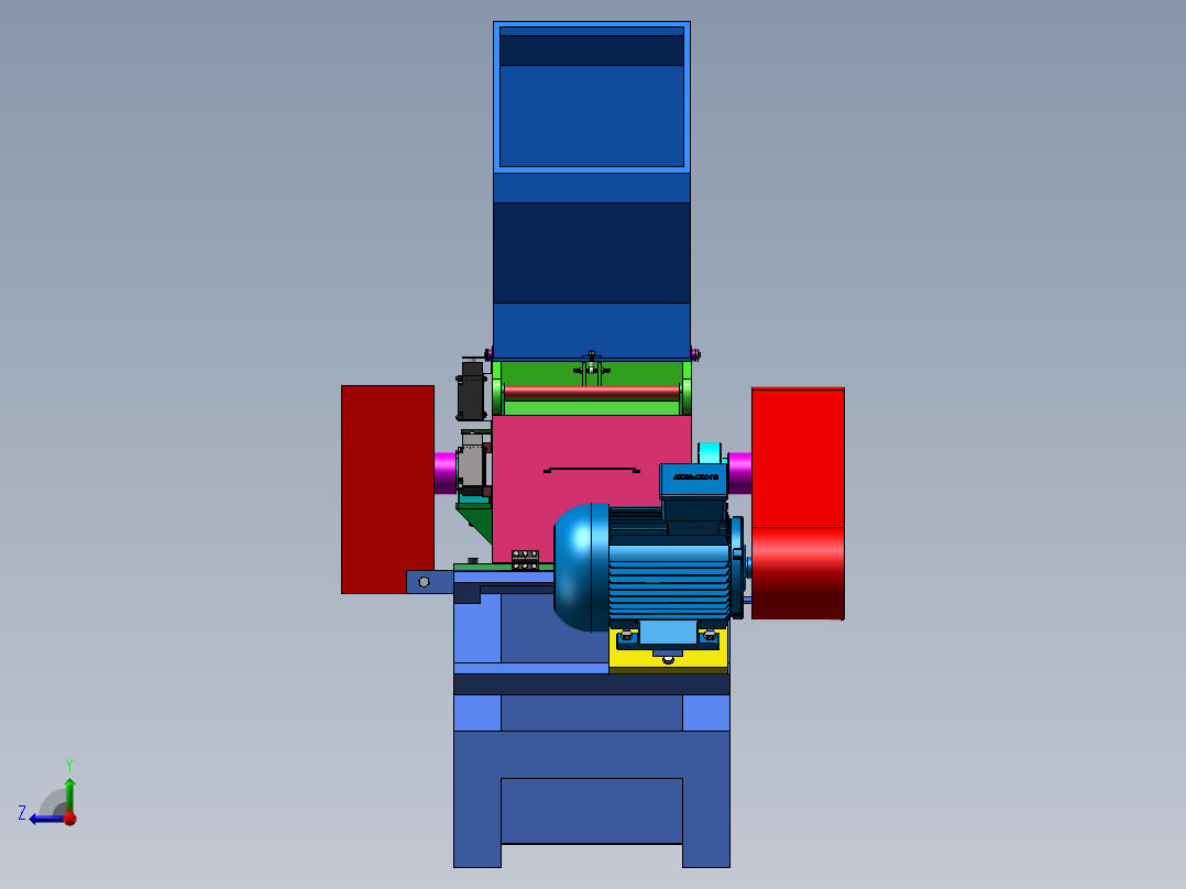 塑料粉碎机回收机设备右视图