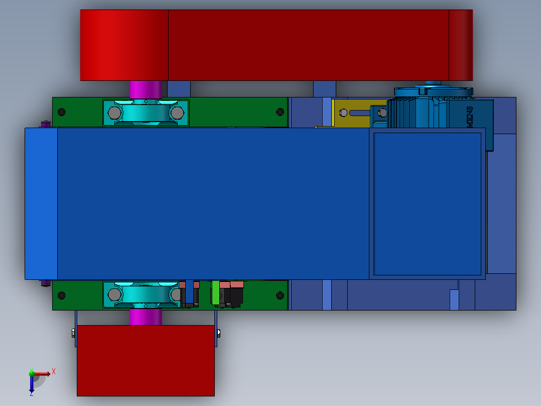 塑料粉碎机回收机设备俯视图