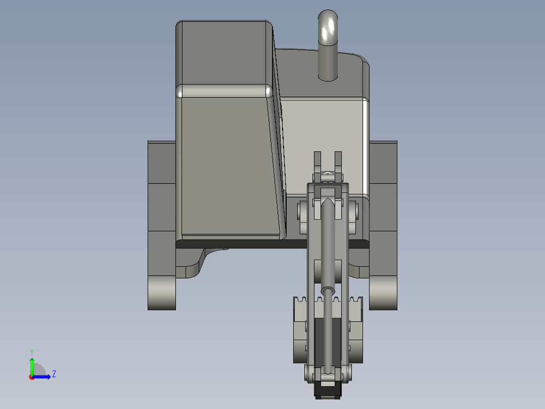小型履带式挖掘机3D模型左视图