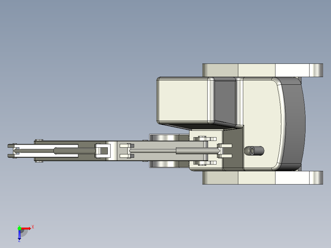 小型履带式挖掘机3D模型俯视图