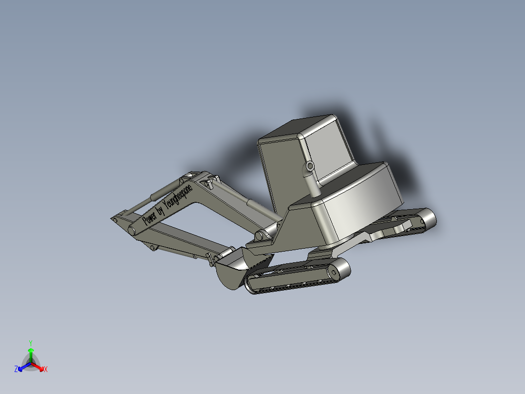 小型履带式挖掘机3D模型正等轴测图