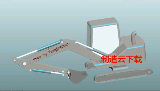 小型履带式挖掘机3D模型缩略图