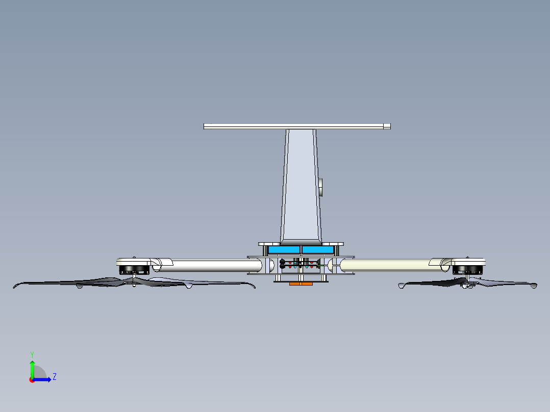 四轴飞行器3D模型左视图