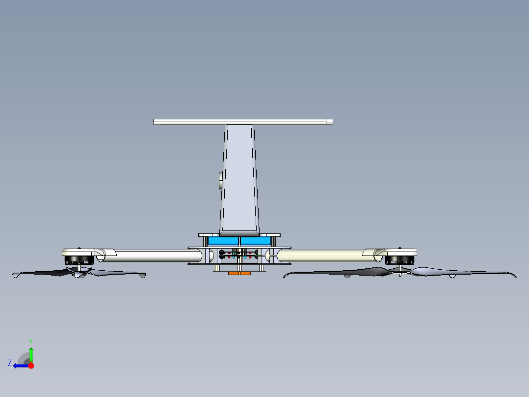 四轴飞行器3D模型右视图