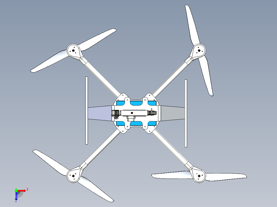 四轴飞行器3D模型俯视图