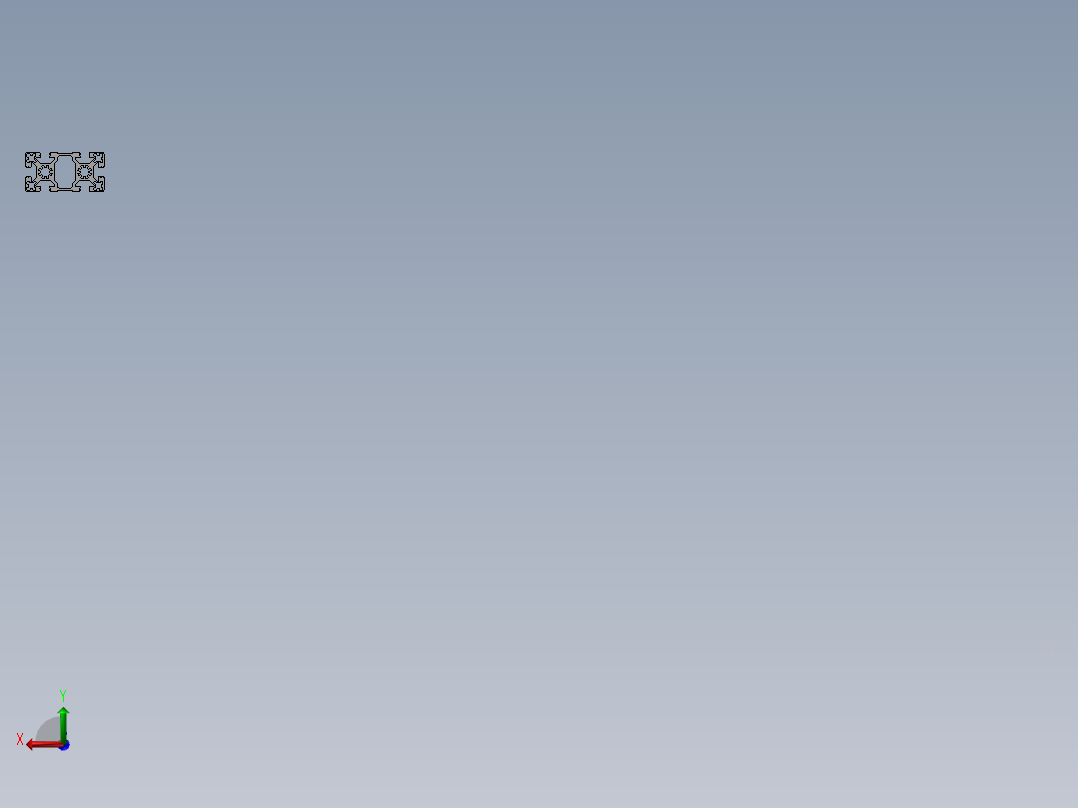 70种铝型材3D图（15~100系列后视图