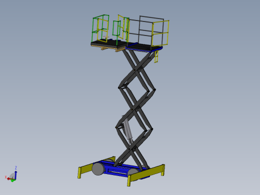 2000x5000剪式升降机3D图纸 F236