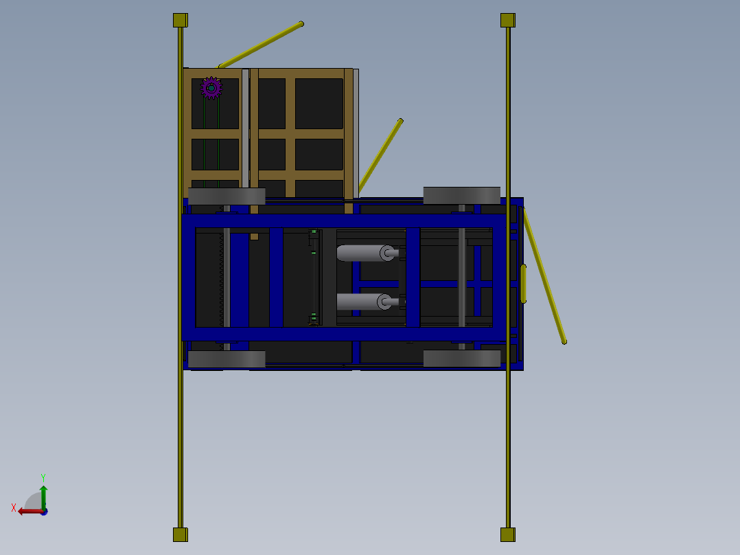 2000x5000剪式升降机3D图纸 F236后视图