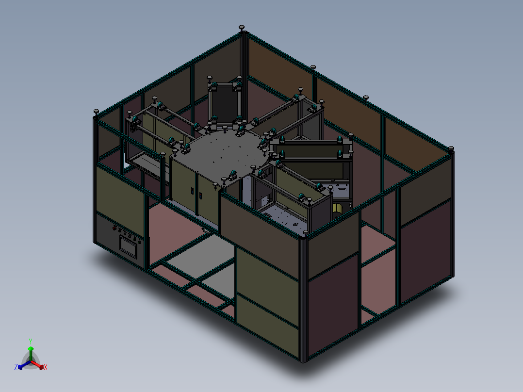 3全自动贴膜机正等轴测图