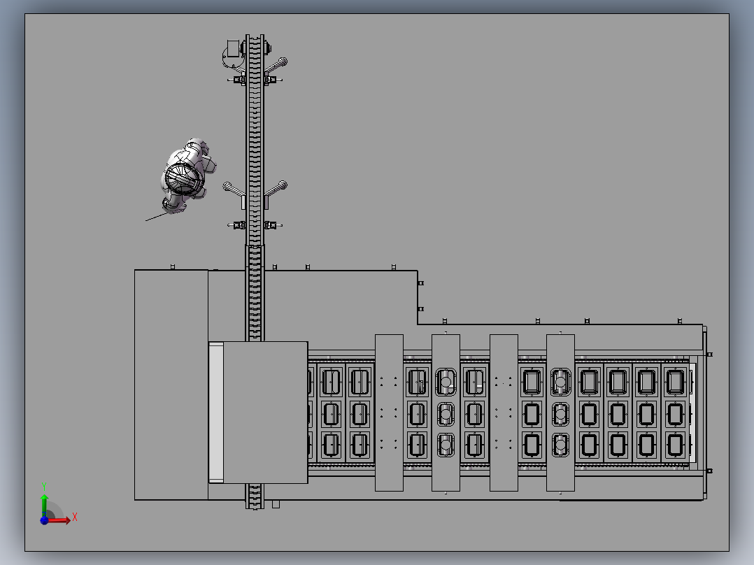 开采木材机器前视图