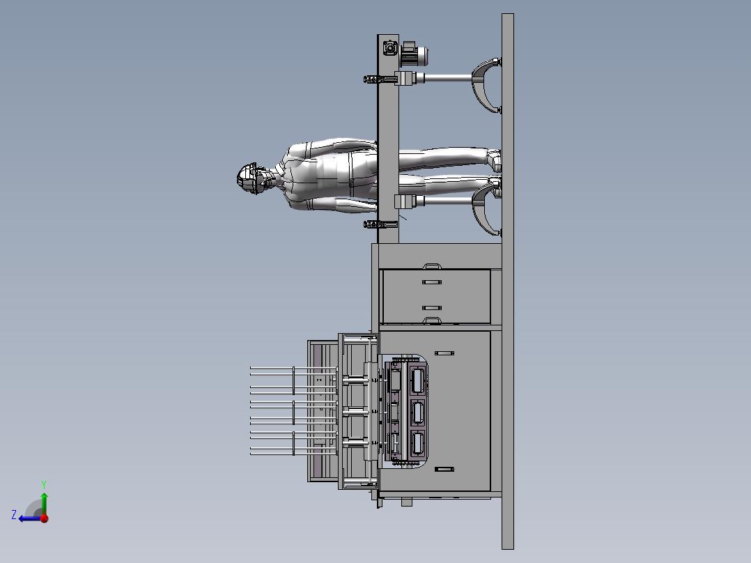 开采木材机器右视图
