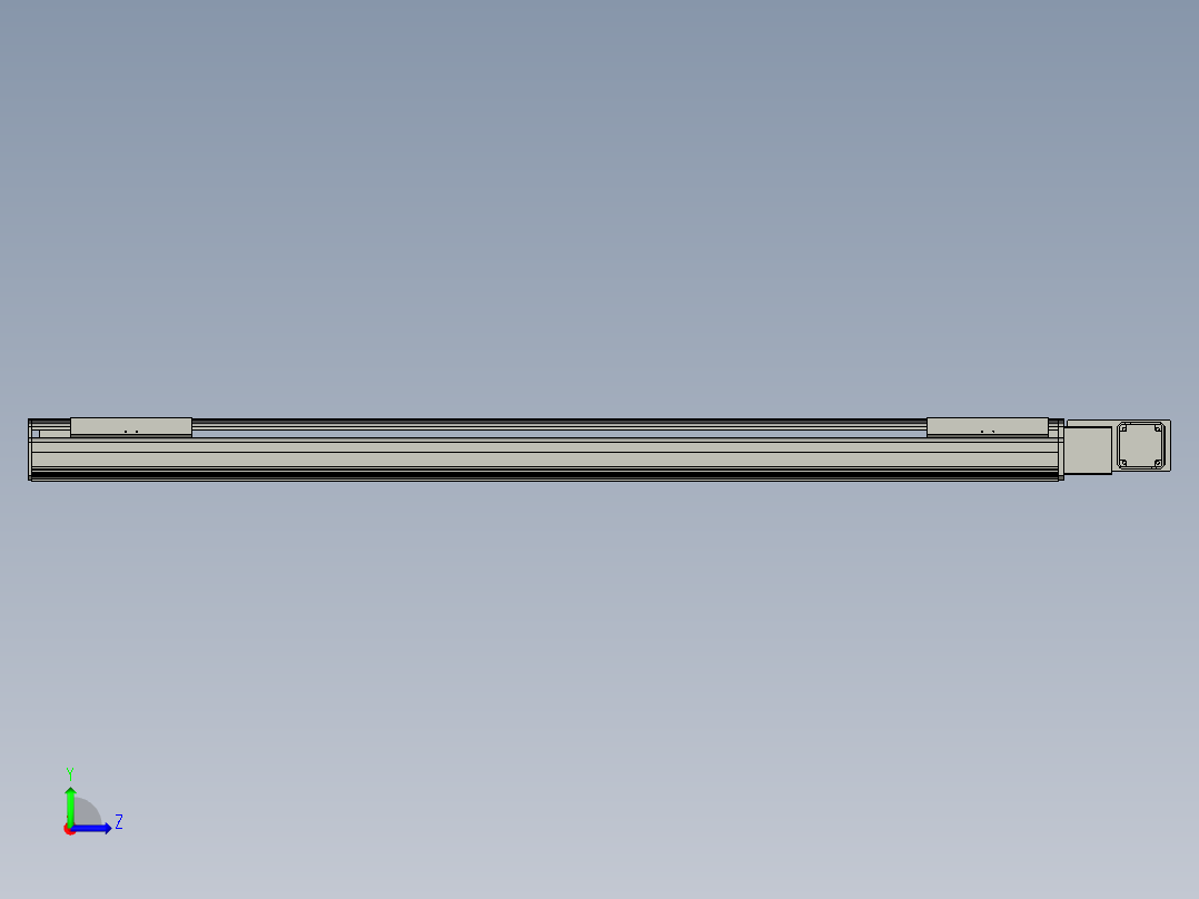 直线模组LHB21-L40-S1600-BR设计图纸左视图