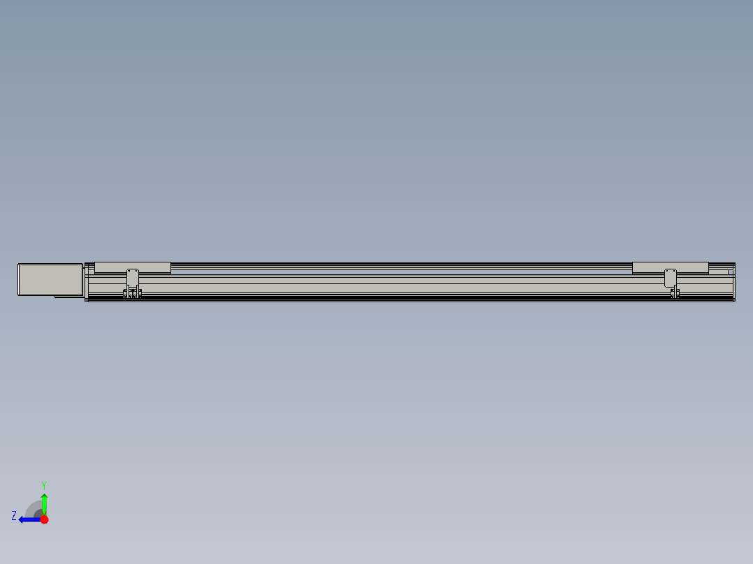 直线模组LHB21-L40-S1600-BR设计图纸右视图