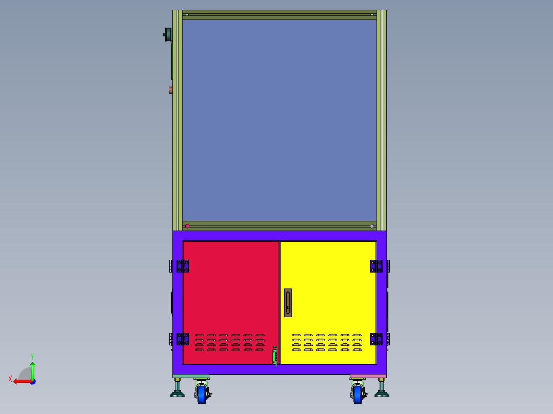 编程移动三轴外壳打磨机后视图