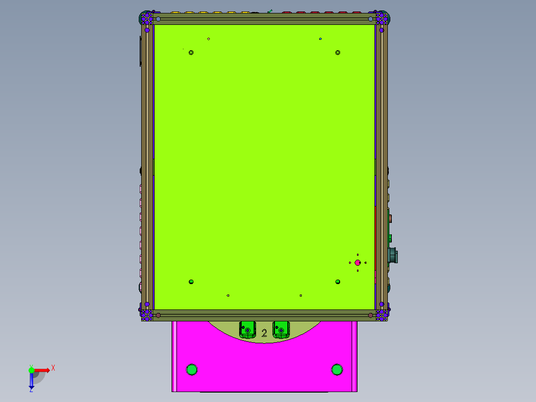编程移动三轴外壳打磨机俯视图