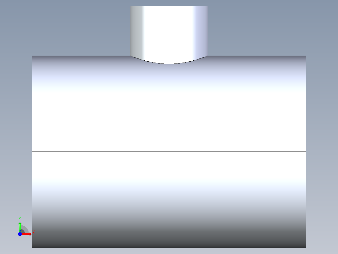 聚氯乙烯配件02-Sch80_ReducingTee_SxSxS_801-247_2in x 0.5in前视图