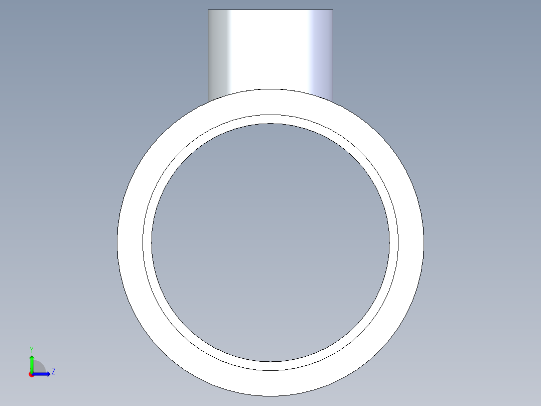 聚氯乙烯配件02-Sch80_ReducingTee_SxSxS_801-247_2in x 0.5in左视图