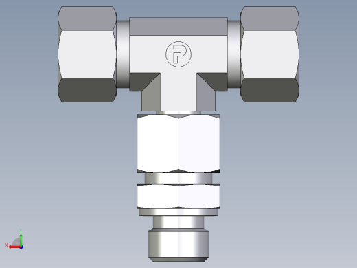 卡套式工业通用硬管接头EO_Assembled_adjustable_standpipe_branch_tee_EVT12LM71后视缩略图