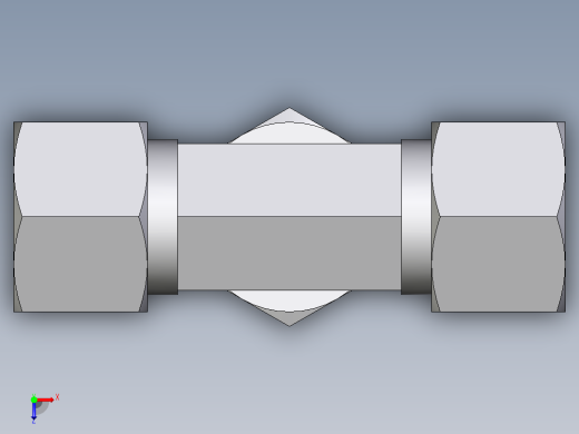 卡套式工业通用硬管接头EO_Assembled_adjustable_standpipe_branch_tee_EVT12LM71俯视缩略图