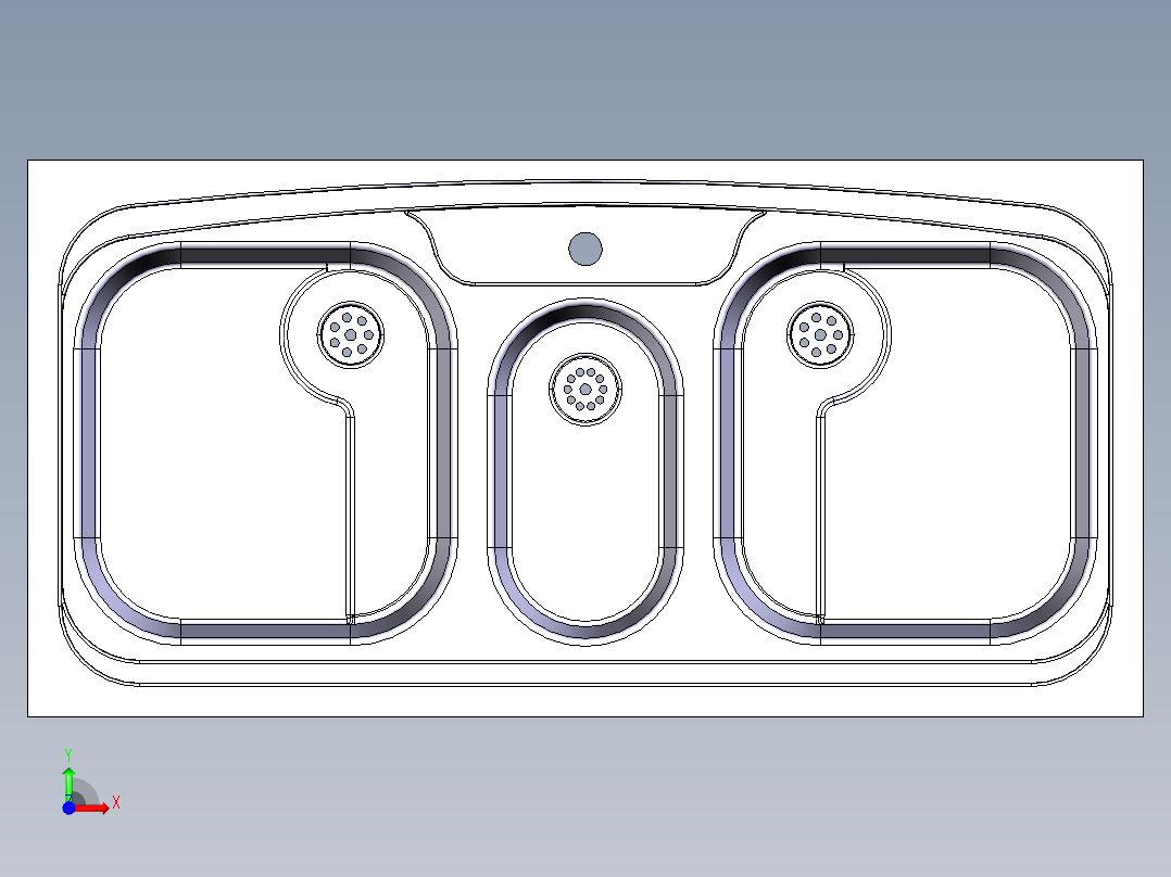 水槽、不锈钢水槽(133)前视图