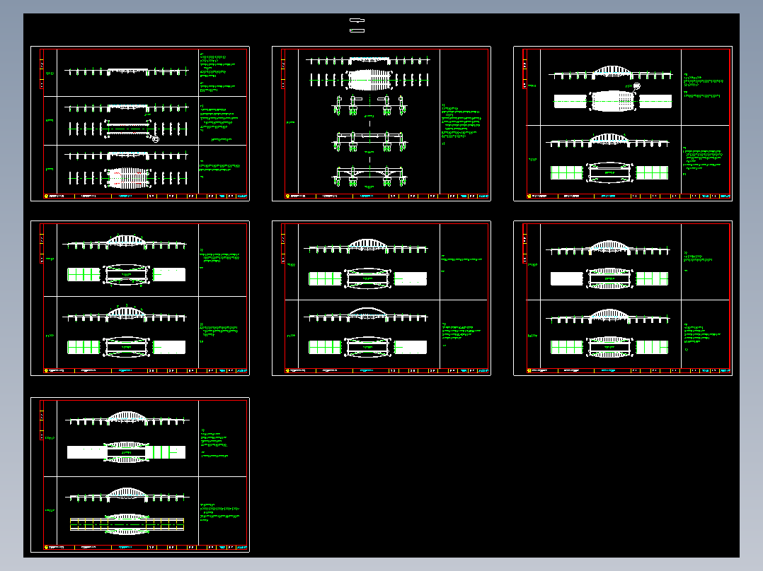 樾河大桥施工图110米的斜靠式拱桥-带观光台