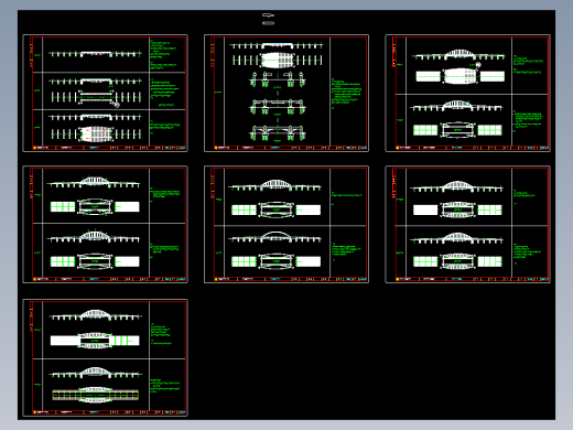 樾河大桥施工图110米的斜靠式拱桥-带观光台