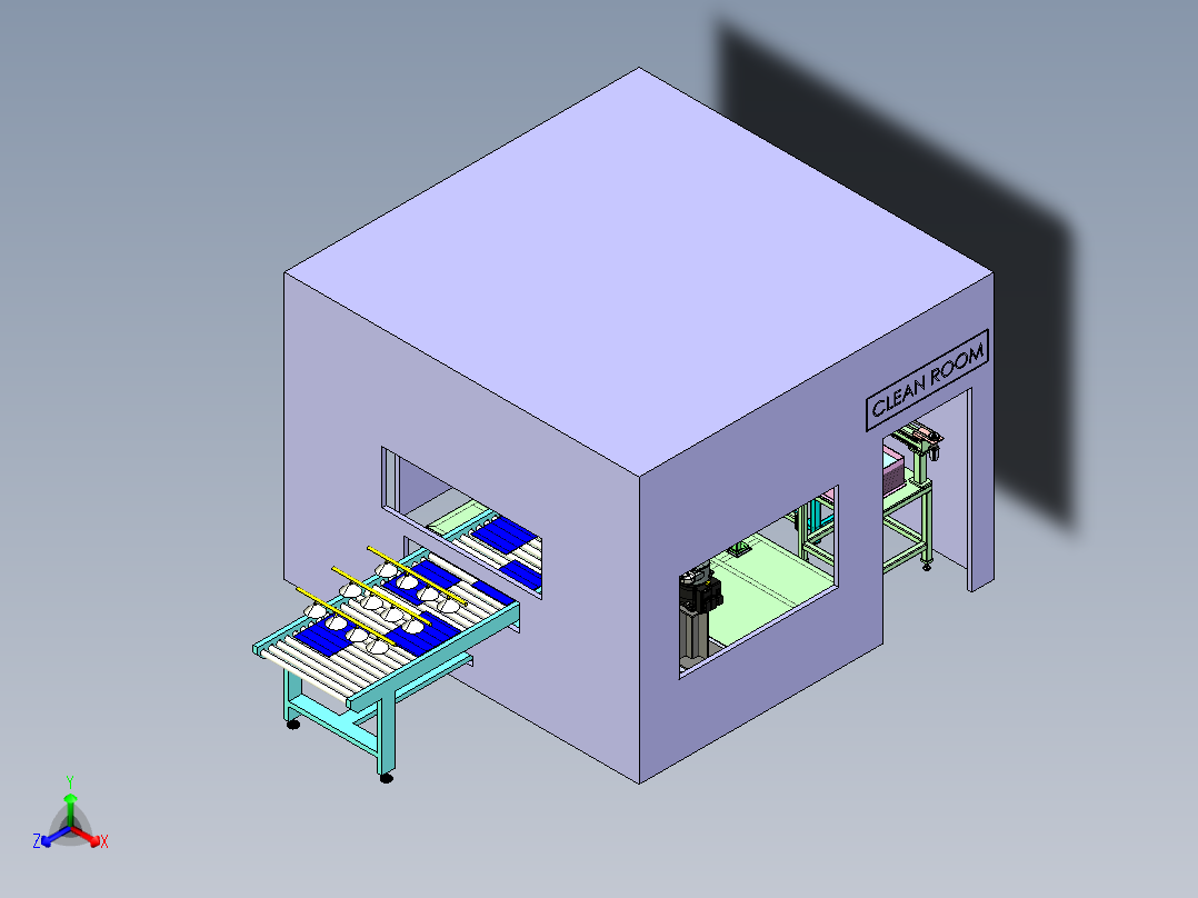 基板自动清洗检测线step正等轴测图