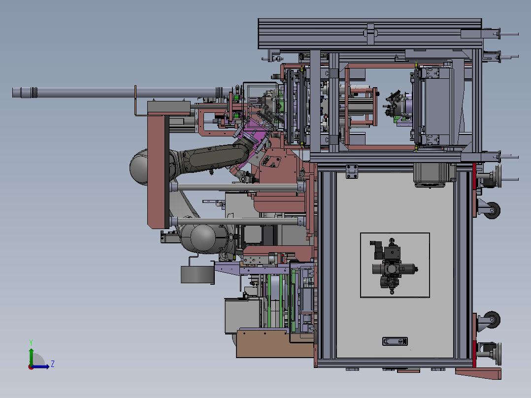 签字笔盖压装组合生产设备sw17可编辑左视图