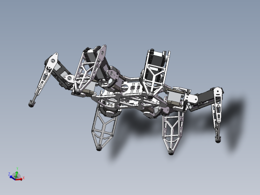 六足蜘蛛爬行机器人sw22可编辑