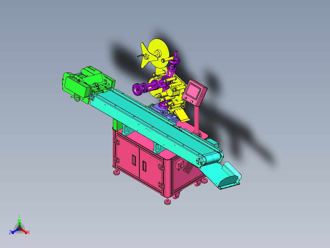 T11500卡片贴标机正等轴测图
