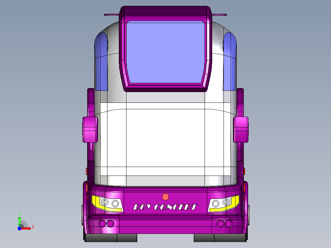 客车、公交车、未来巴士前视图