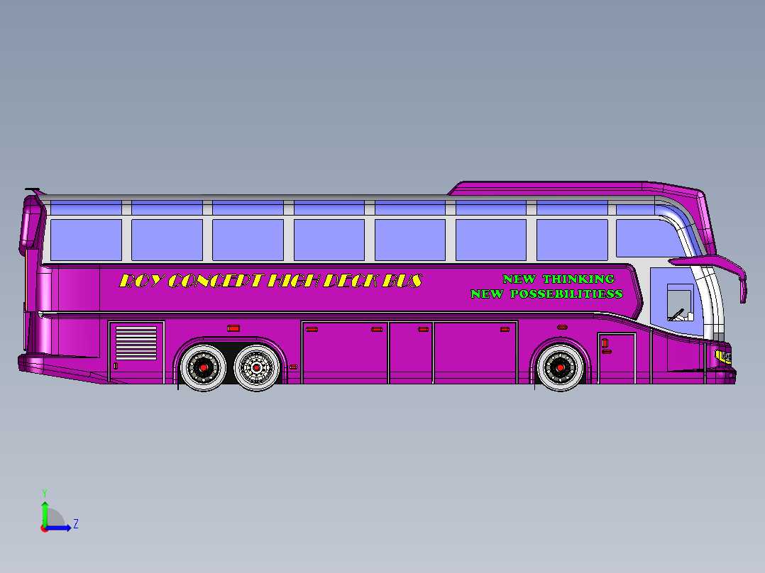 客车、公交车、未来巴士左视图