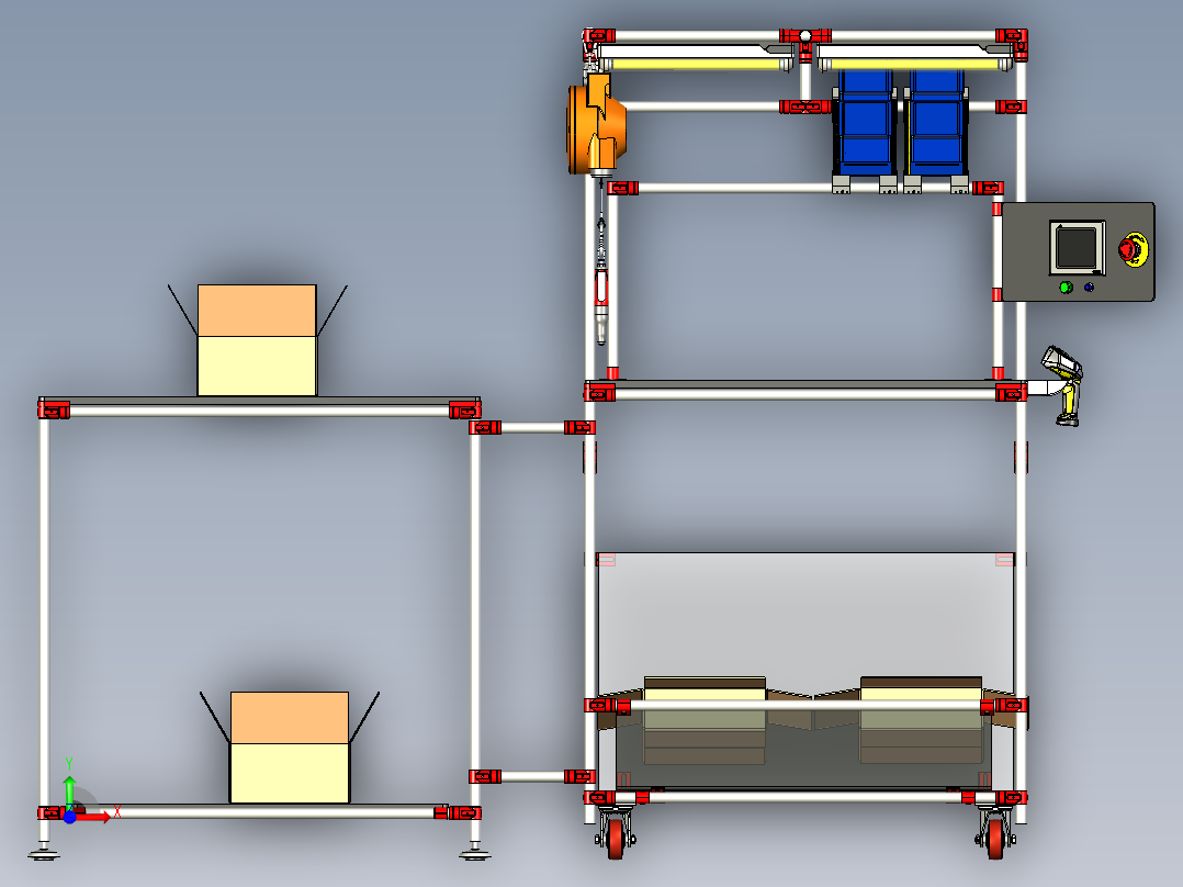 B2004808-工作台 管架前视图