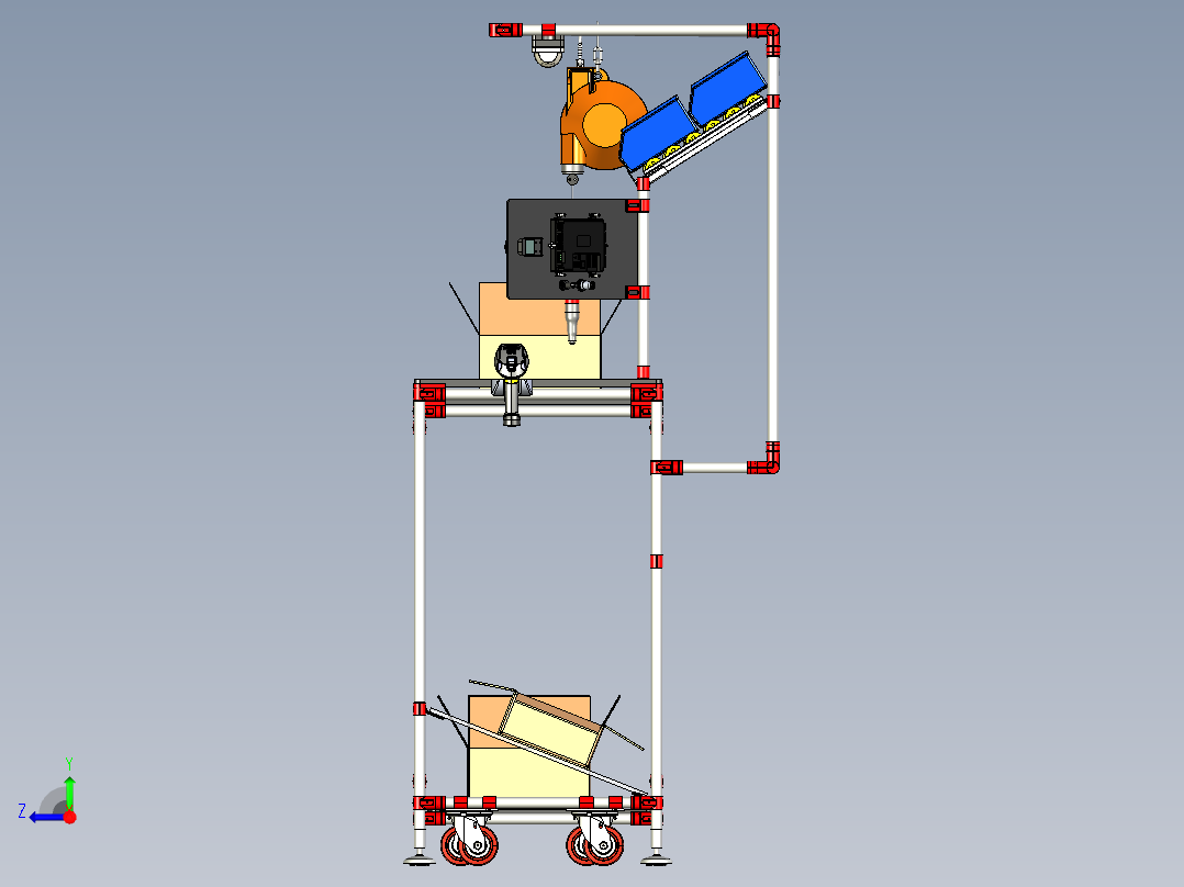 B2004808-工作台 管架右视图