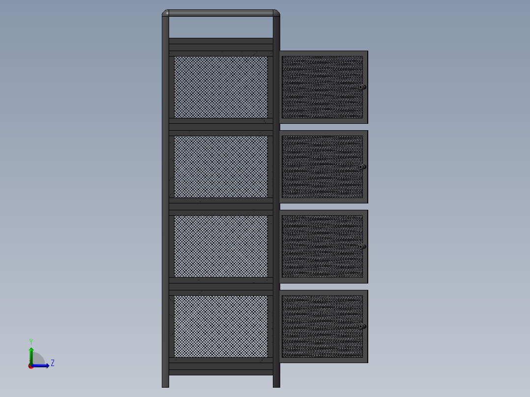货架、厨房货架左视图