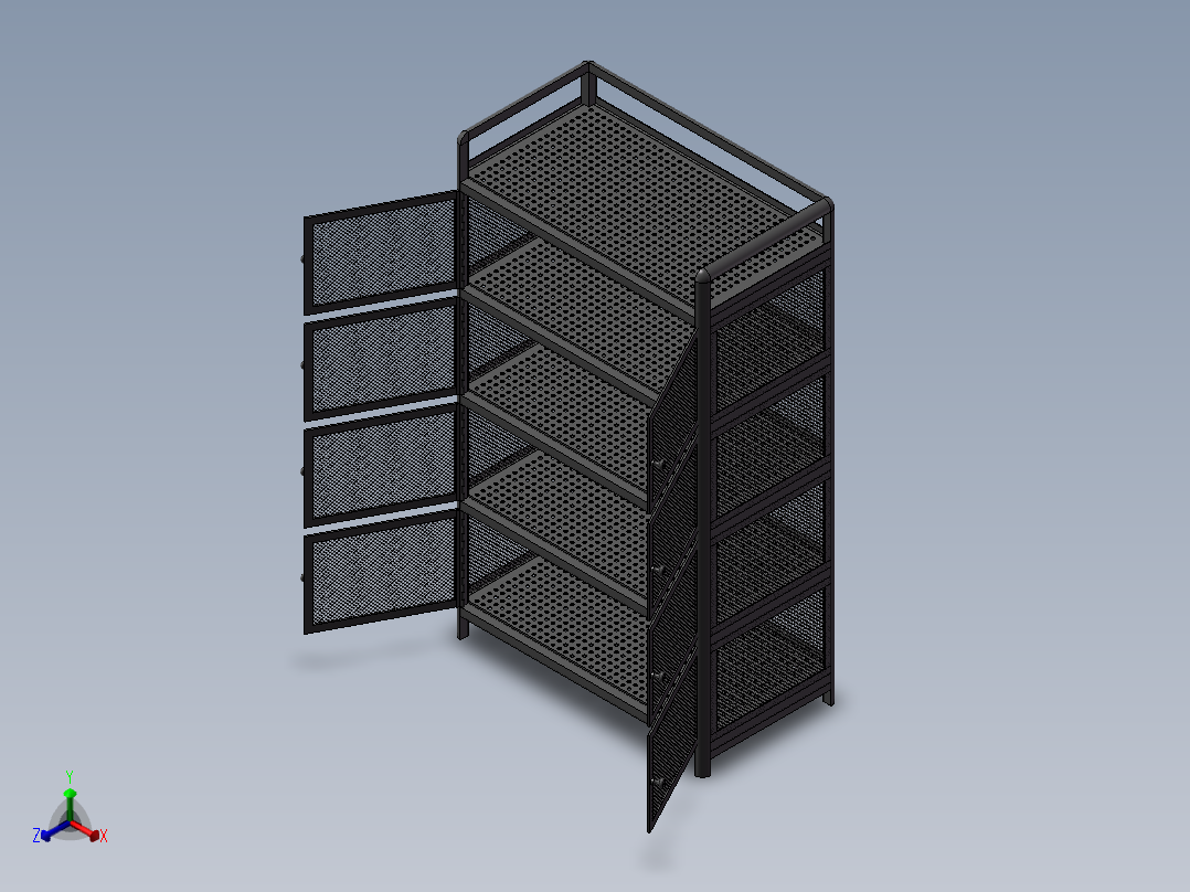 货架、厨房货架正等轴测图
