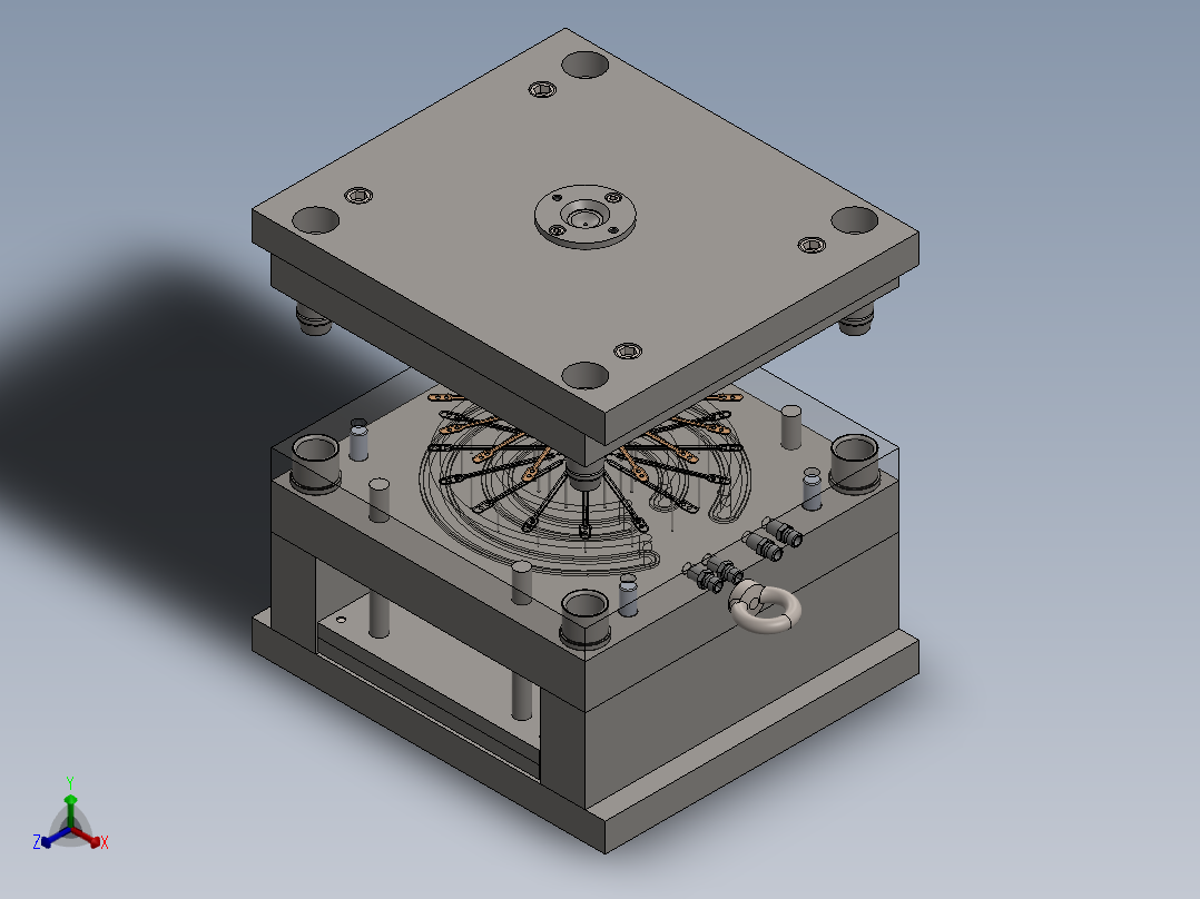 A2005292-塑料咖啡杯勺模具正等轴测图