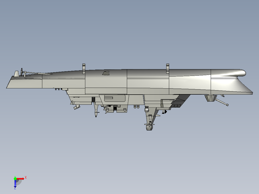 MILGEM 3D 模型俯视图