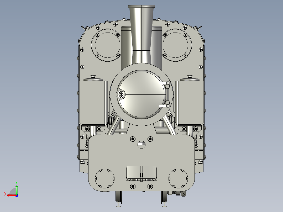 火车机车列车decauville-locomotive835-模型格式为 stp sw后视图