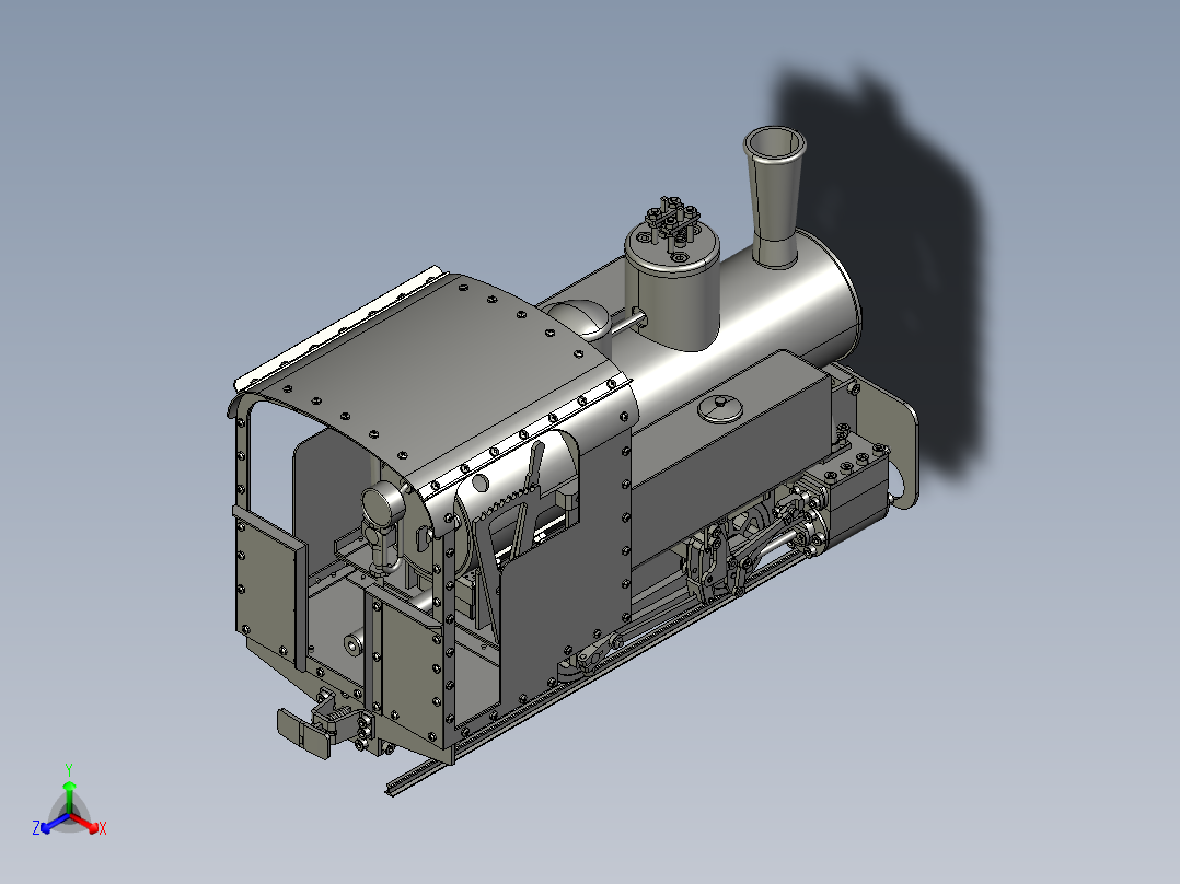 火车机车列车decauville-locomotive835-模型格式为 stp sw正等轴测图
