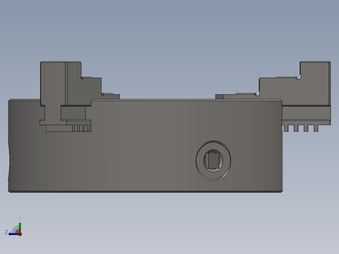 3爪车床卡盘250毫米(4英寸)右视图