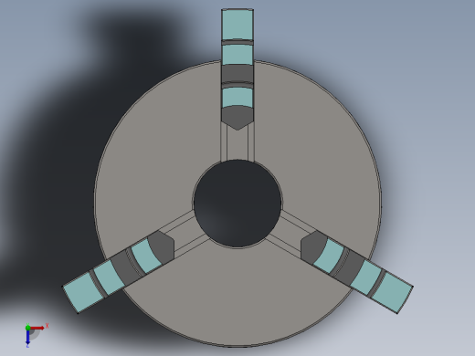3爪车床卡盘250毫米(4英寸)俯视缩略图